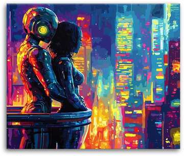 Cyberpunk City Romance - Paint by Numbers