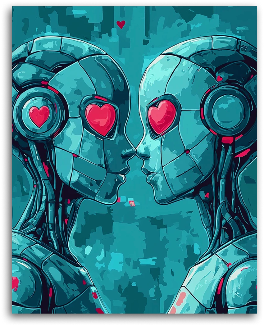Robots in Love - Paint by Numbers