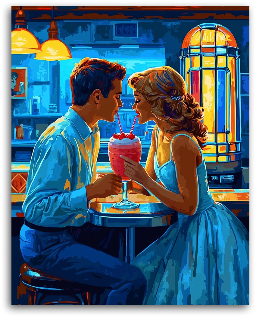 Retro Diner Date - Paint by Numbers