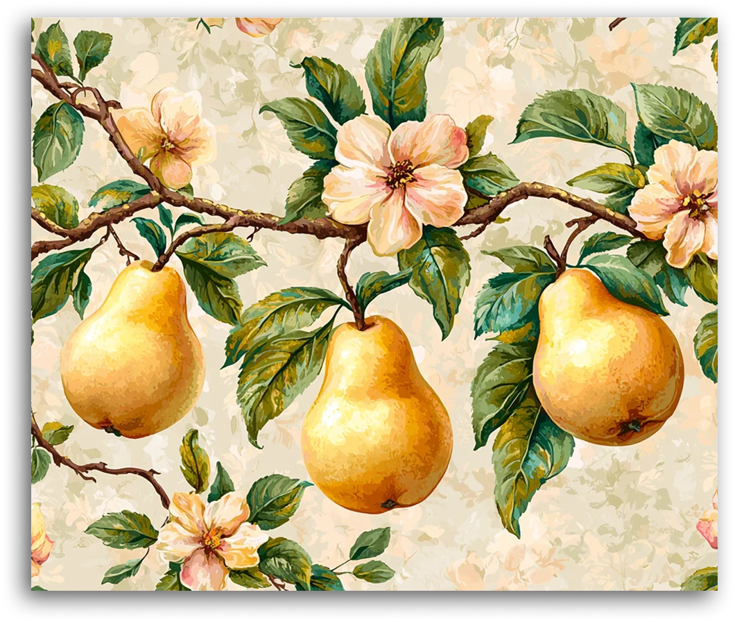 A Blooming Pear Tree Branch - Paint by Numbers