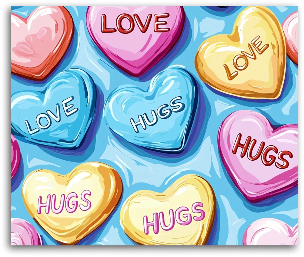 A Candy Heart Delight - Paint by Numbers
