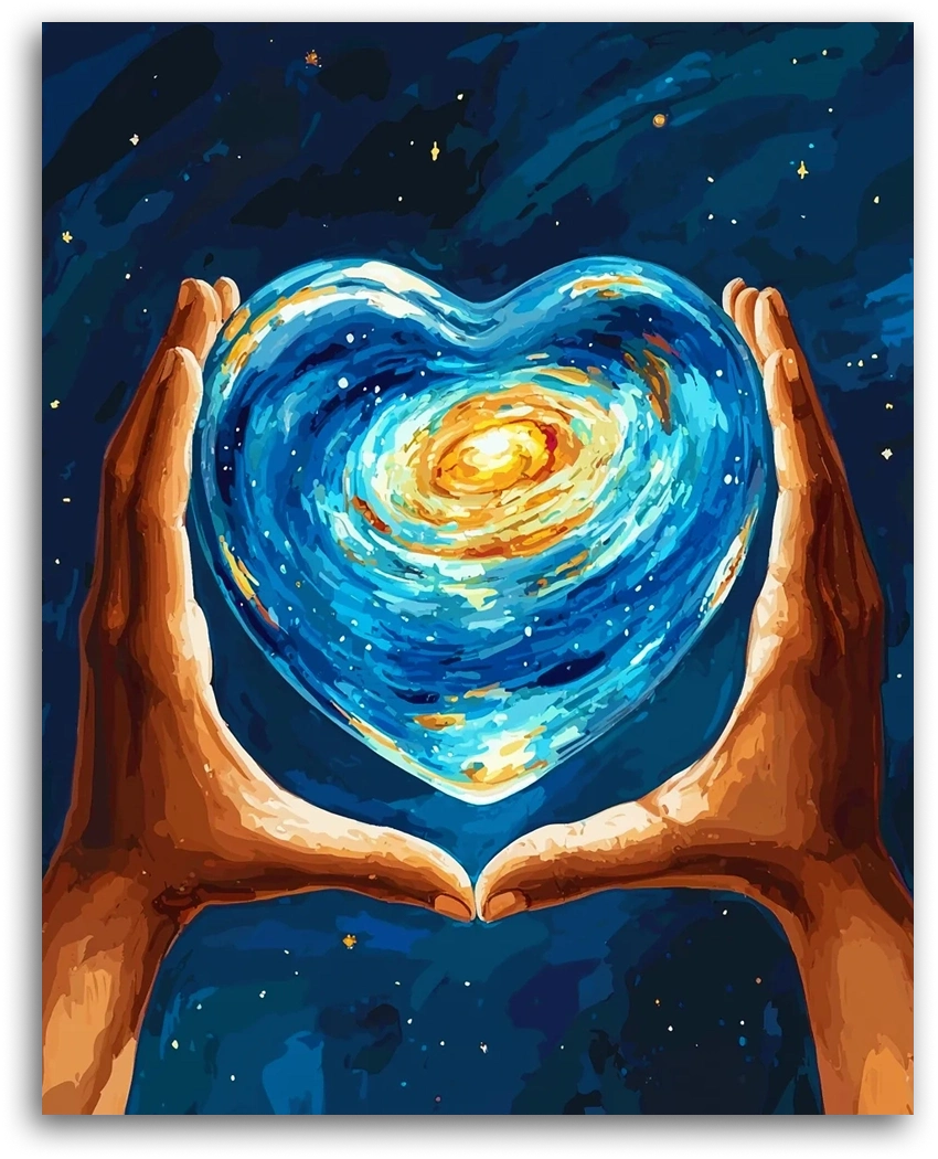 A Celestial Heart in Hand - Paint by Numbers