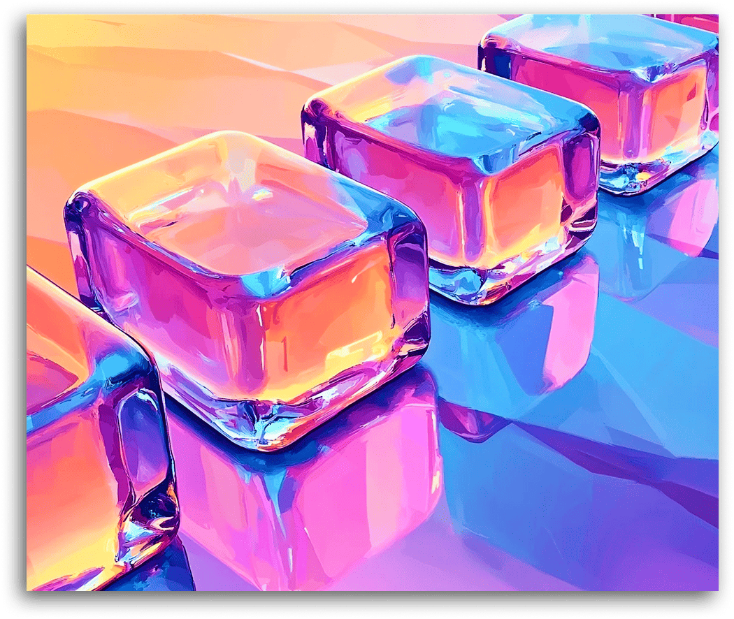 A Colorful Cube Reflection - Paint by Numbers