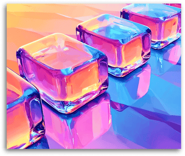 A Colorful Cube Reflection - Paint by Numbers
