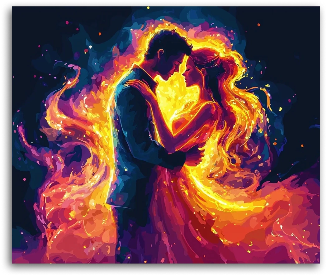 A Flaming Embrace - Paint by Numbers