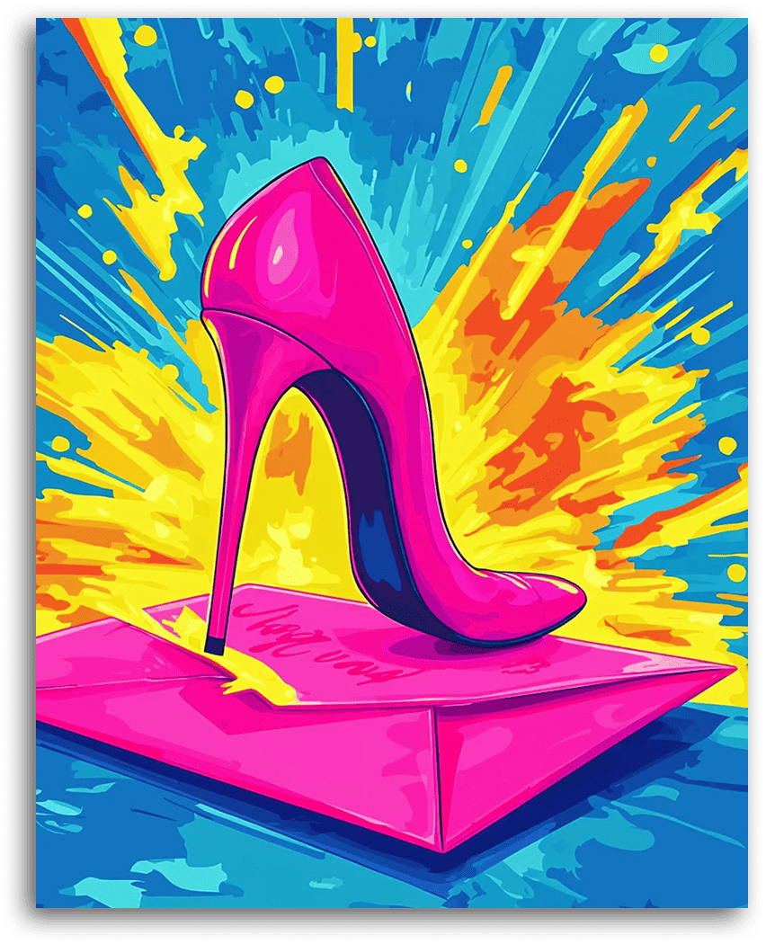 A High Heel and an Envelope - Paint by Numbers