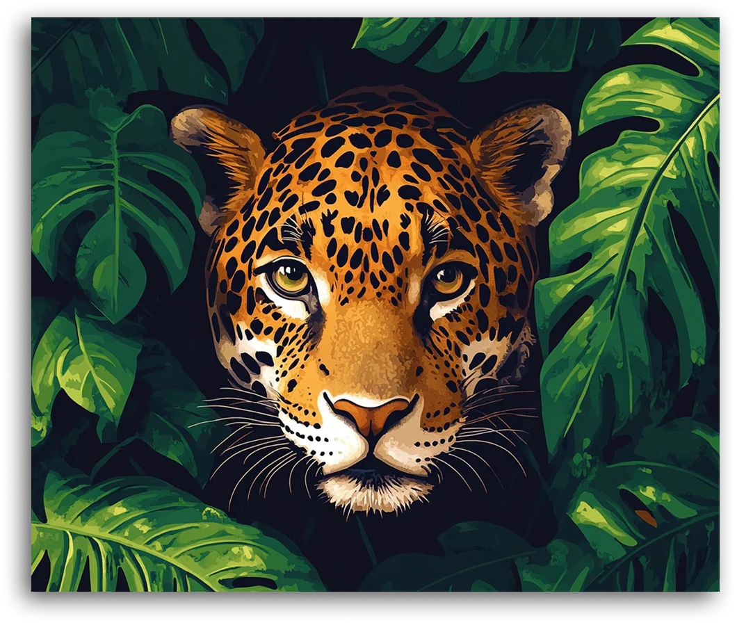 A Jaguar in the Jungle - Paint by Numbers