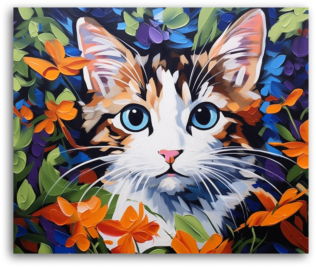 A Kitten in the Garden - Paint by Numbers