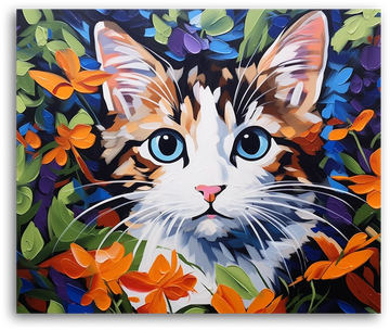 A Kitten in the Garden - Paint by Numbers