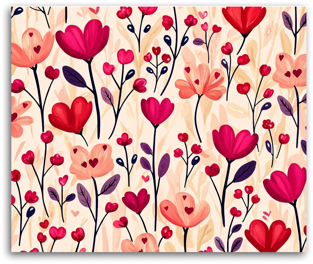 A Meadow of Loving Blooms - Paint by Numbers