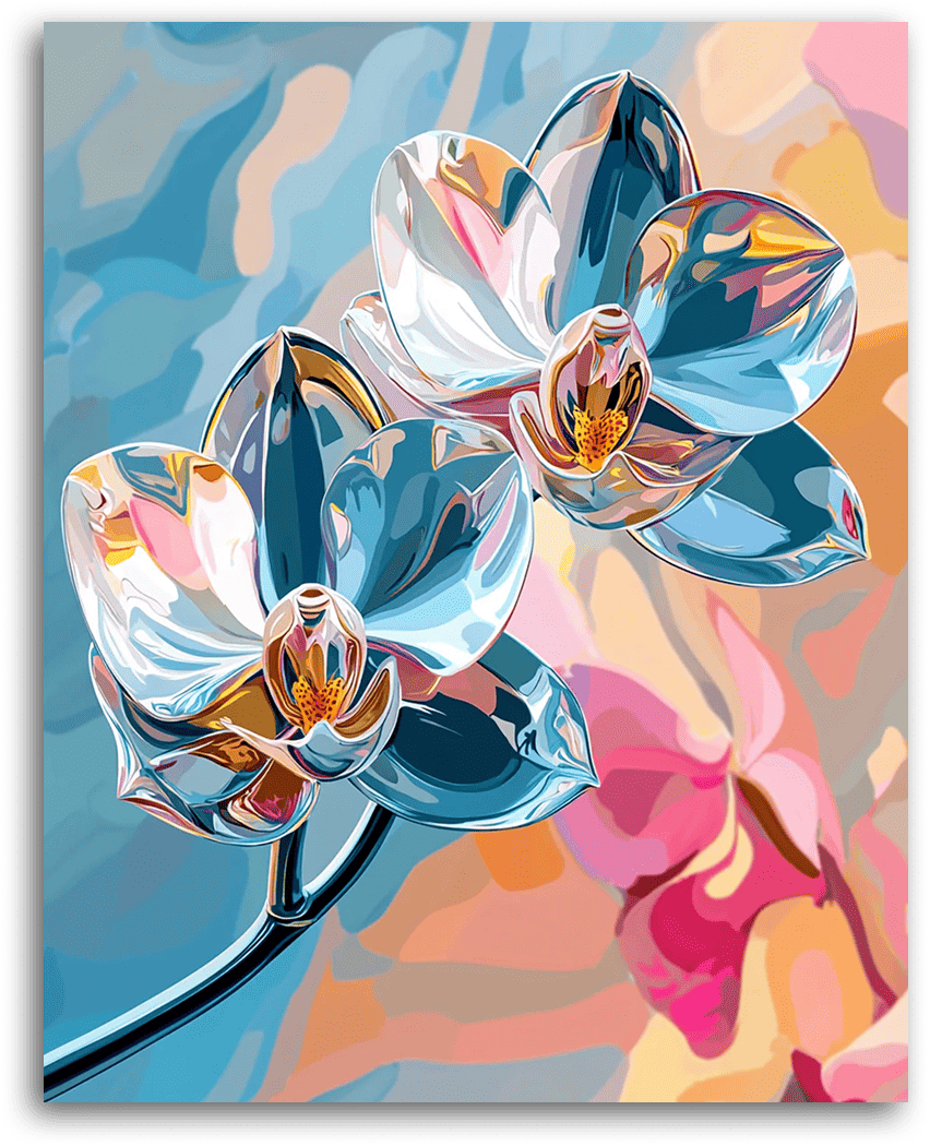 A Metallic Orchid Bloom - Paint by Numbers