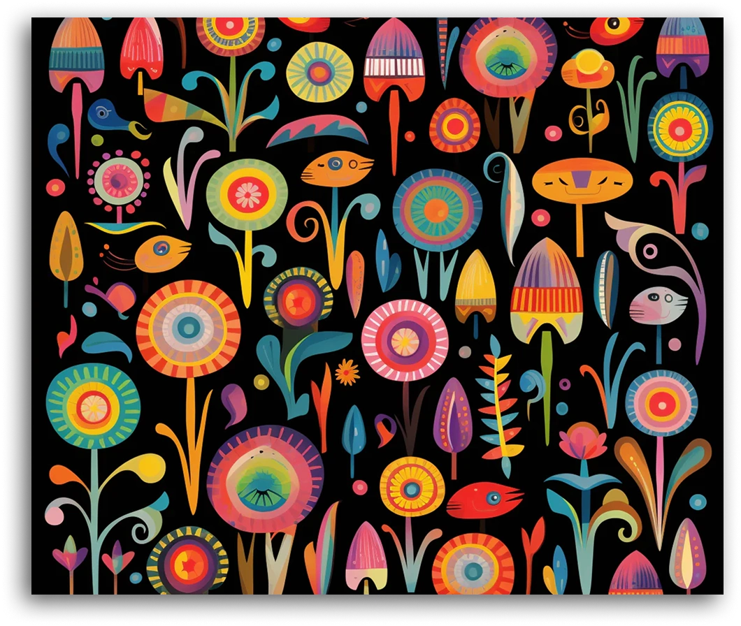 A Psychedelic Flower Patch - Paint by Numbers
