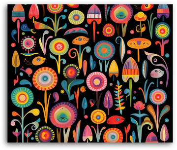 A Psychedelic Flower Patch - Paint by Numbers