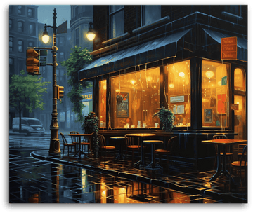 A Rainy Evening Cafe - Paint by Numbers