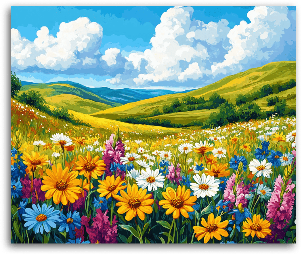 A Summer Wildflower Meadow - Paint by Numbers