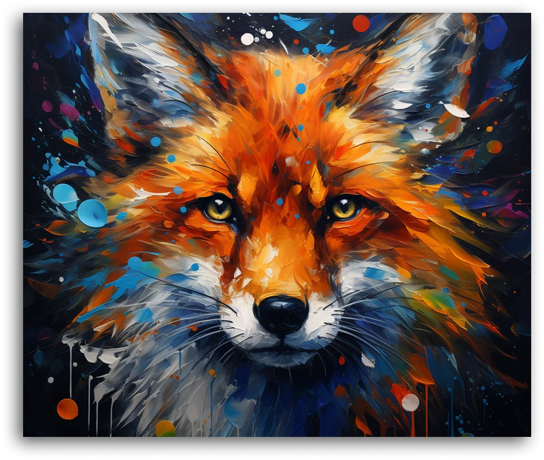A Vibrant Fox Portrait - Paint by Numbers