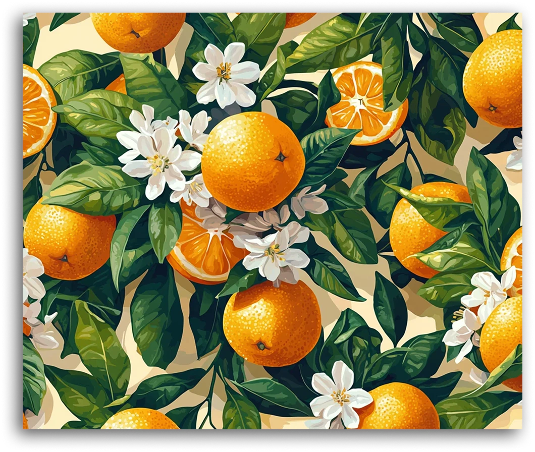 A Vibrant Orange Grove - Paint by Numbers
