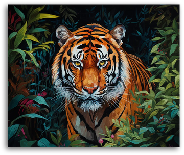 Hidden Jungle Tiger - Paint by Numbers