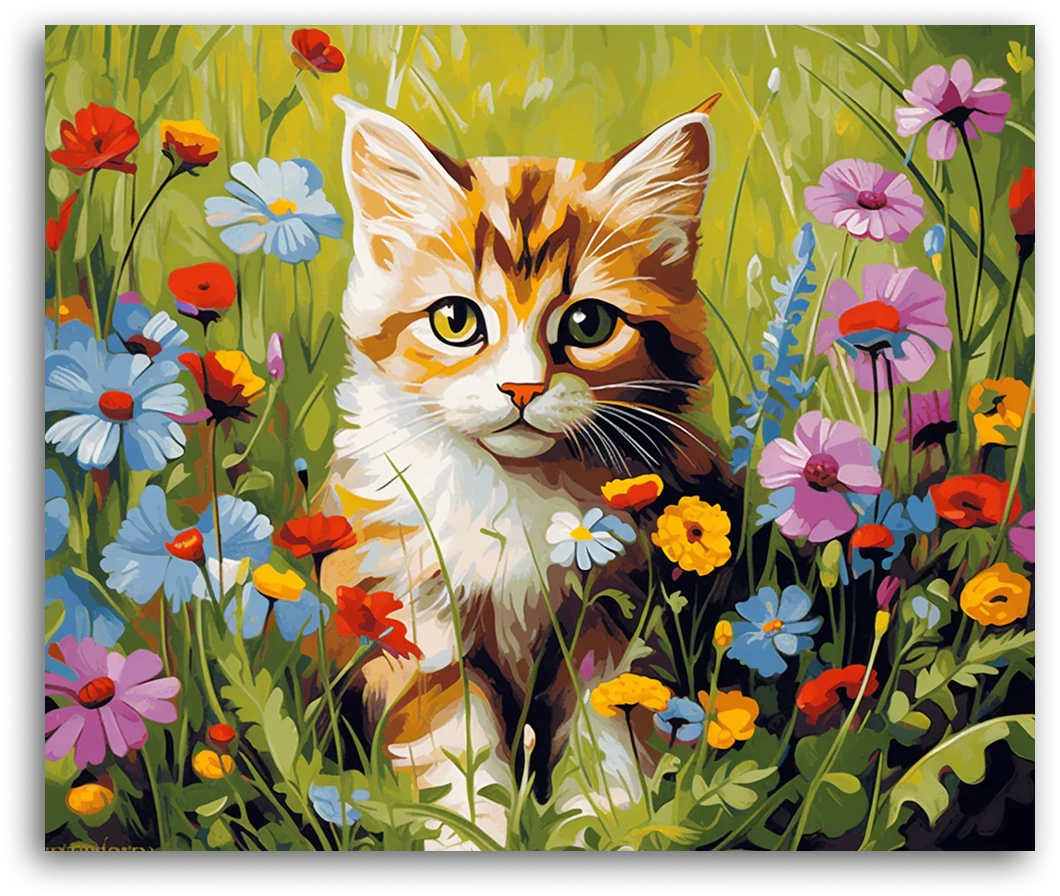 Kitten in the Field - Paint by Numbers