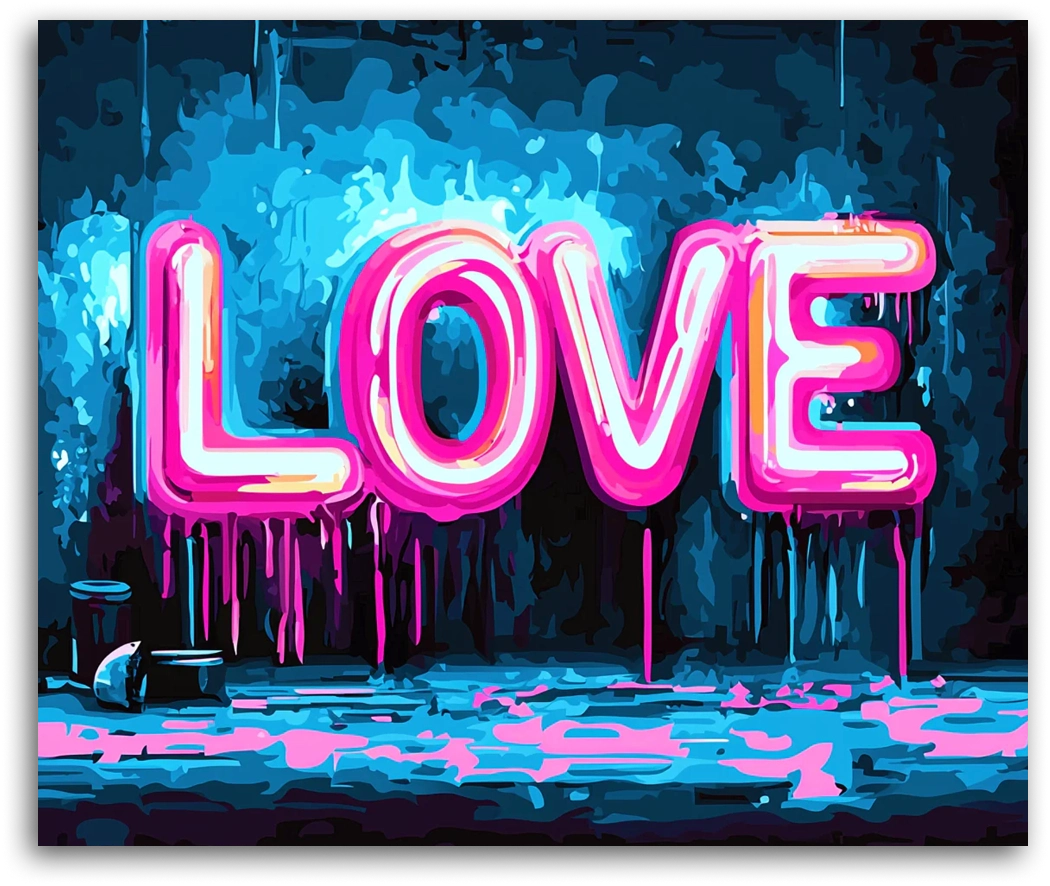 Neon Love Graffiti - Paint by Numbers