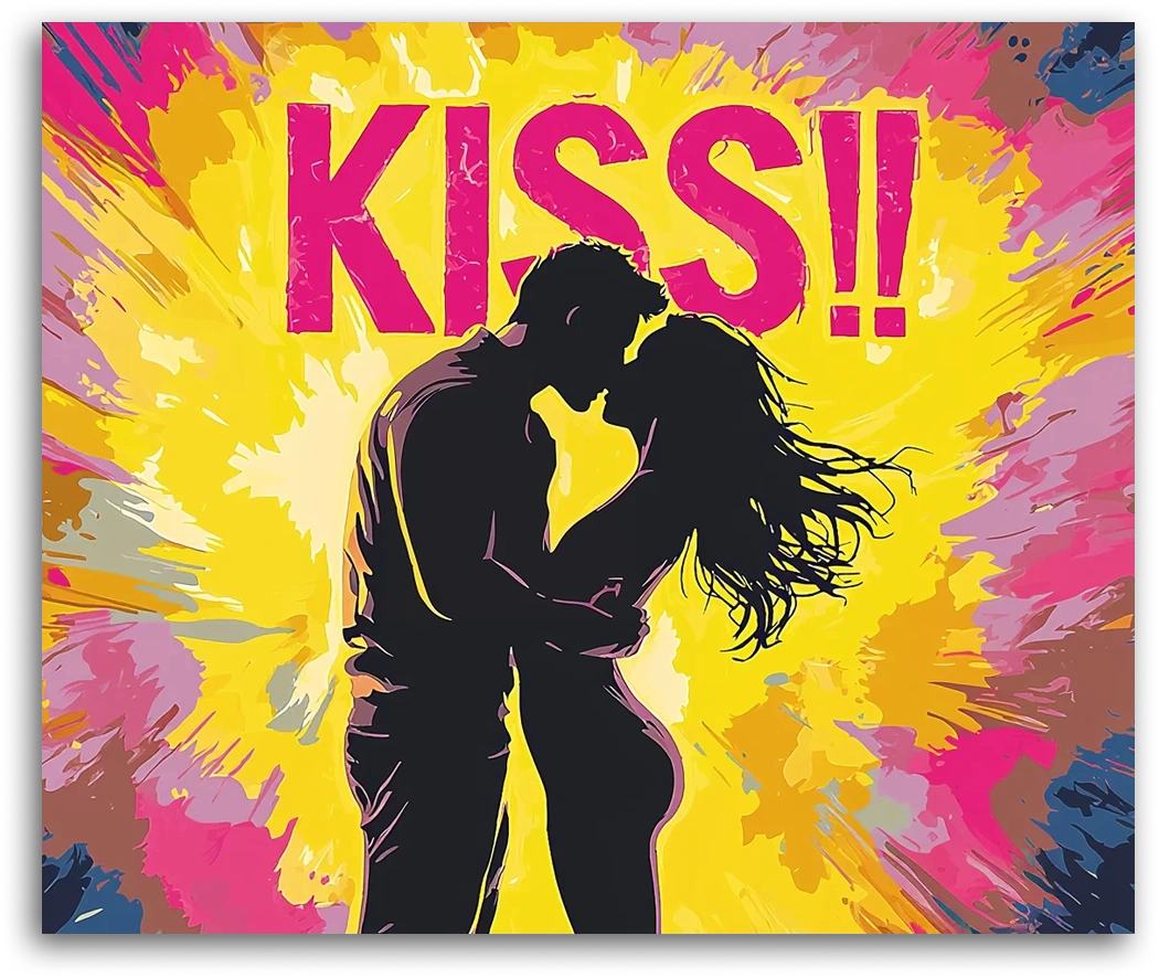 Pop Art Kiss - Paint by Numbers