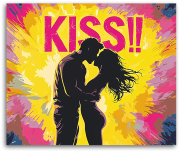 Pop Art Kiss - Paint by Numbers