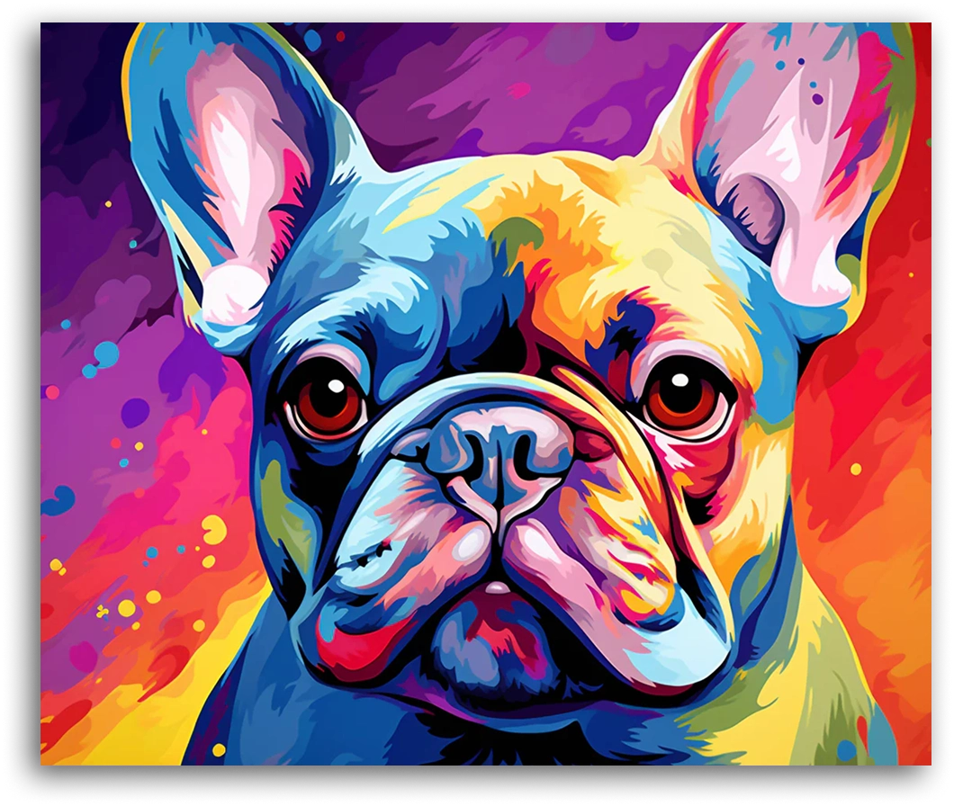 Psychedelic French Bulldog - Paint by Numbers