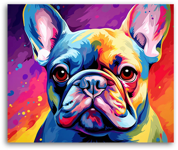 Psychedelic French Bulldog - Paint by Numbers