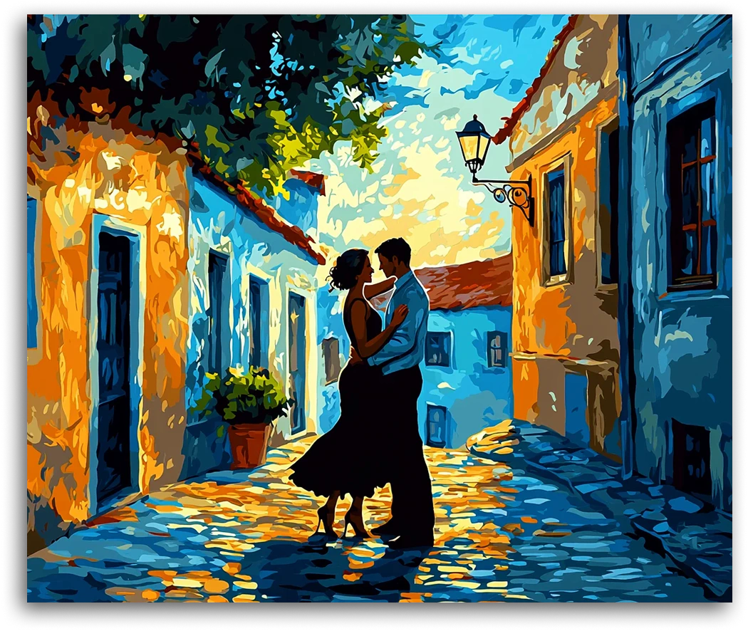 Romantic European Alley - Paint by Numbers