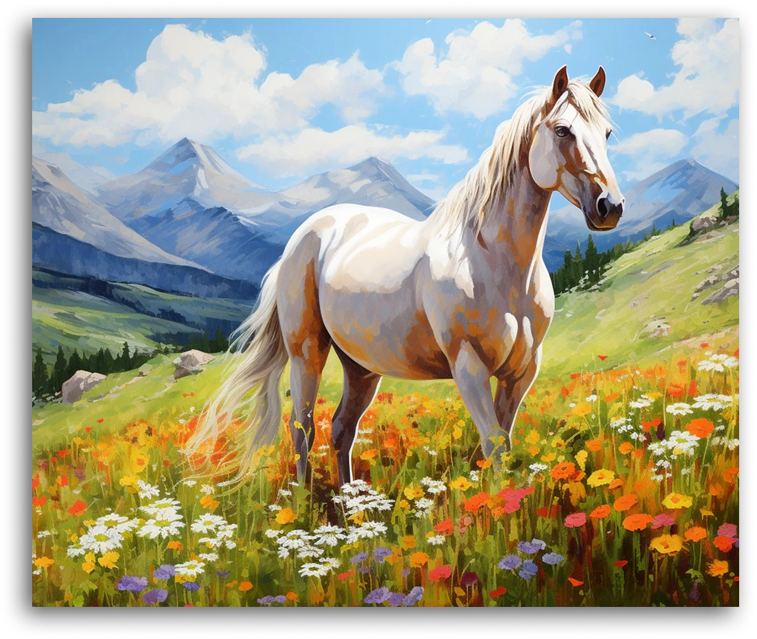 Wildflower Horse Meadow - Paint by Numbers
